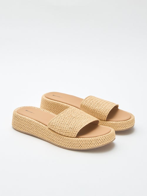 Mule de cunha imitação palha - Kiabi