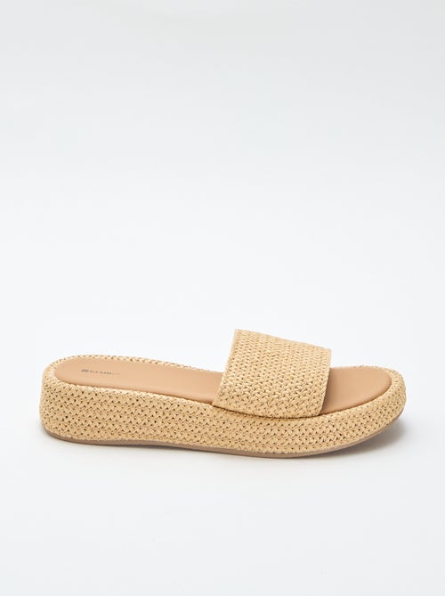 Mule de cunha imitação palha - Kiabi