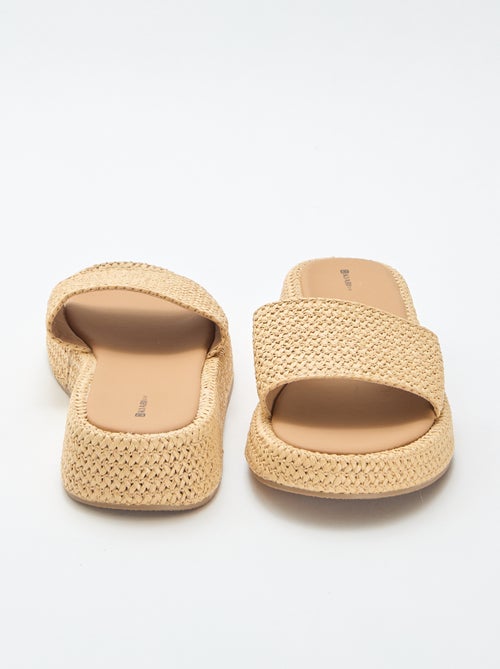 Mule de cunha imitação palha - Kiabi