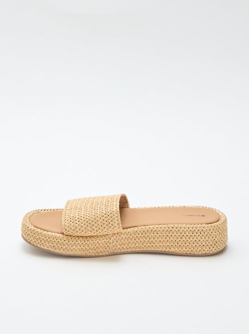 Mule de cunha imitação palha - Kiabi