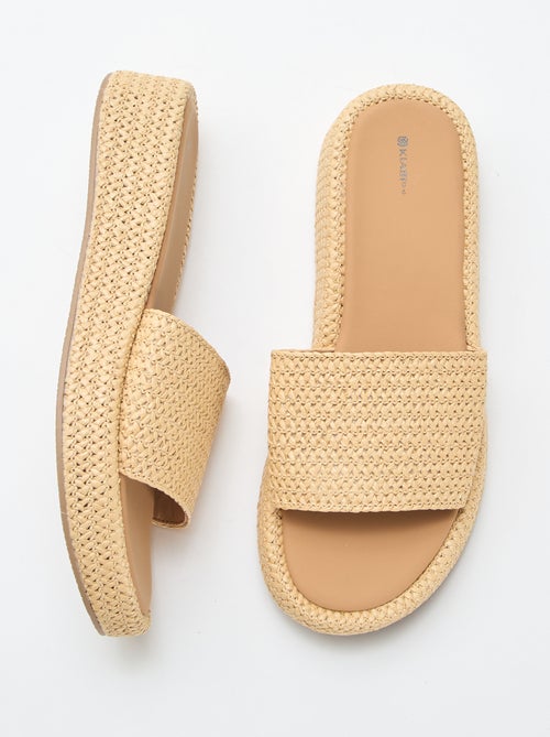 Mule de cunha imitação palha - Kiabi