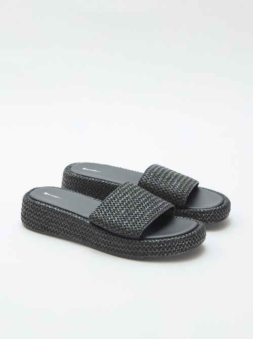 Mule de cunha imitação palha - Kiabi