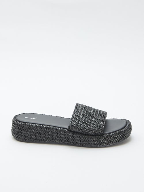 Mule de cunha imitação palha - Kiabi