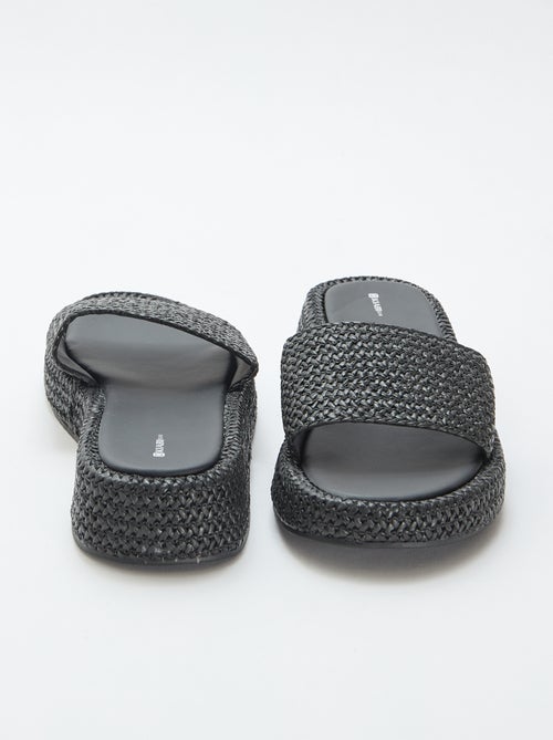 Mule de cunha imitação palha - Kiabi