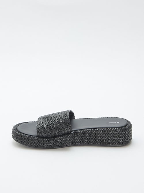 Mule de cunha imitação palha - Kiabi