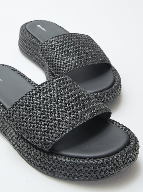 Mule de cunha imitação palha - Kiabi