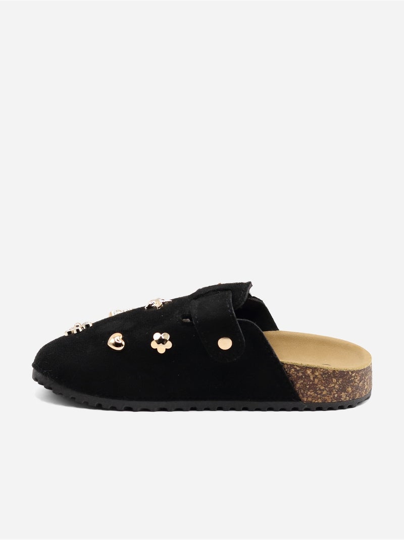 Mules com alfinetes Preto - Kiabi
