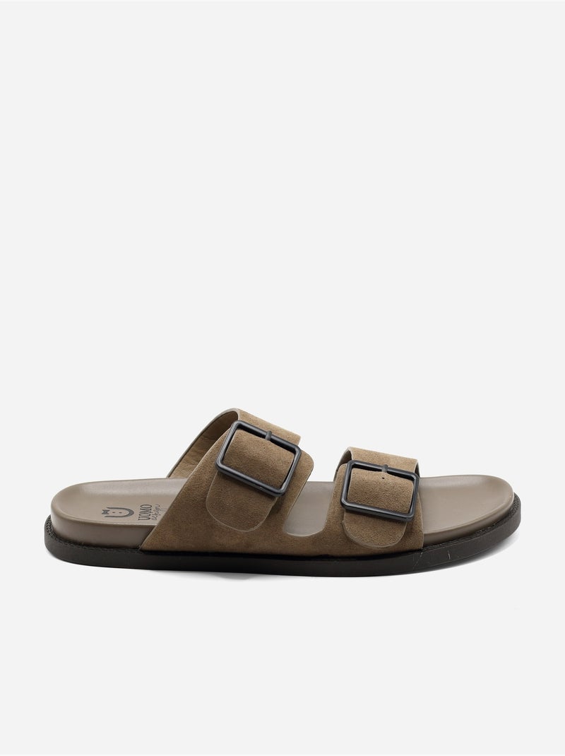 Mules com duas tiras - Uomo Cáqui - Kiabi