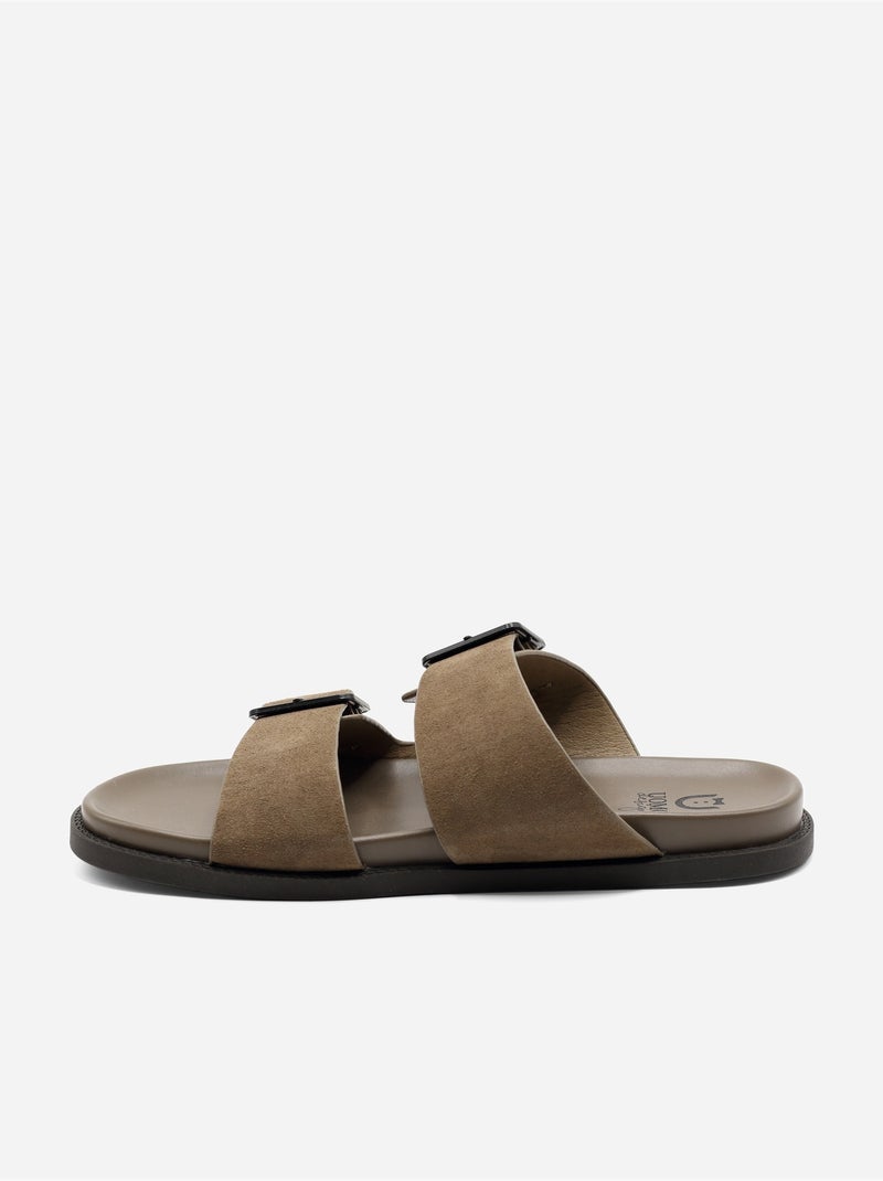 Mules com duas tiras - Uomo Cáqui - Kiabi