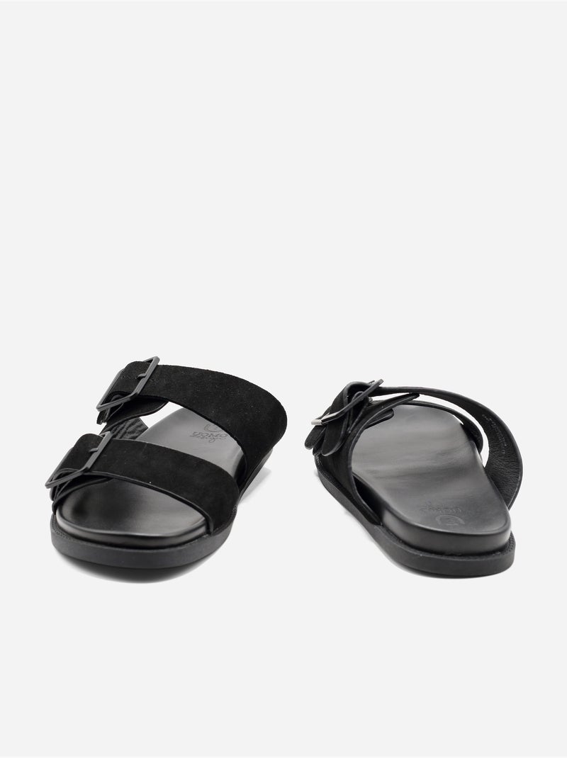 Mules com duas tiras - Uomo Preto - Kiabi