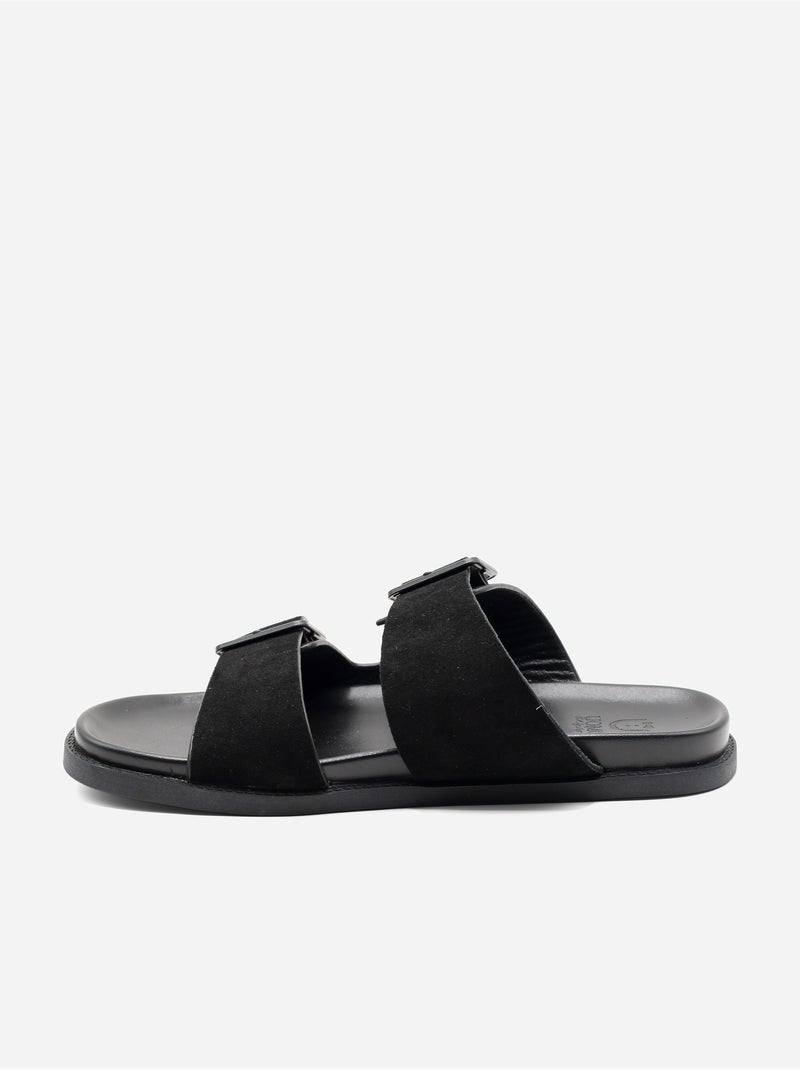 Mules com duas tiras - Uomo Preto - Kiabi