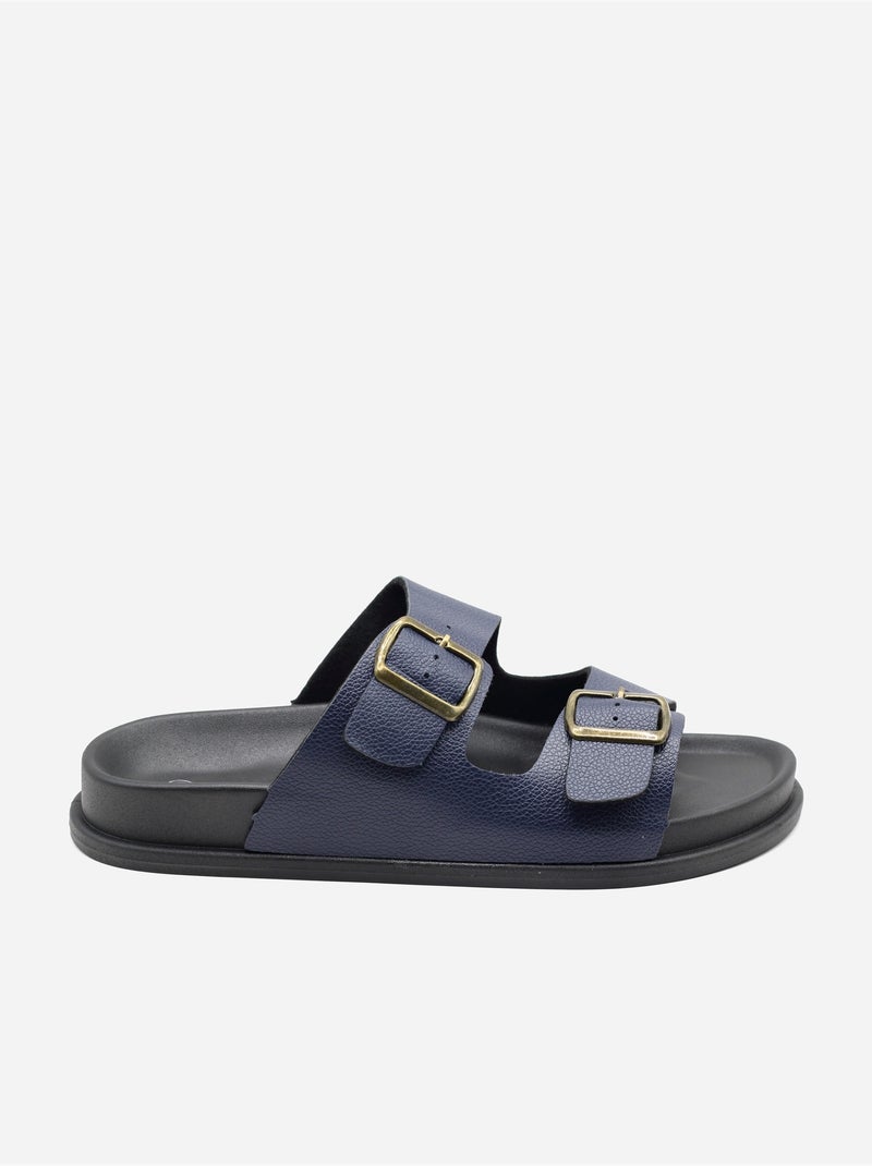 Mules com duas tiras Azul - Kiabi