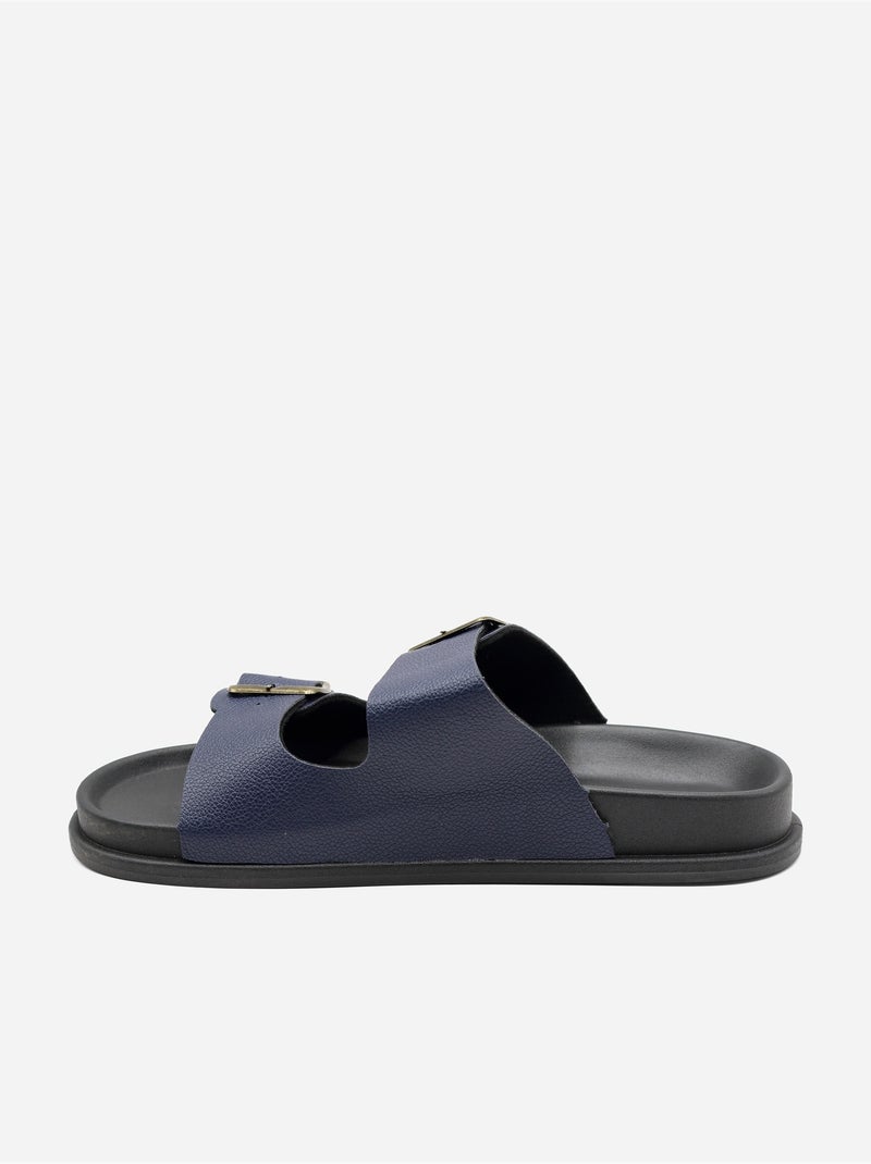 Mules com duas tiras Azul - Kiabi