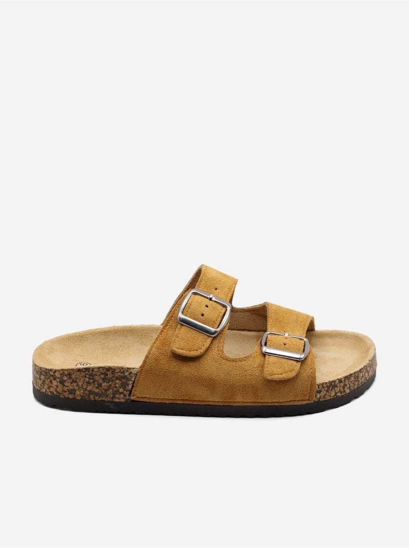 Mules com duas tiras Camelo - Kiabi