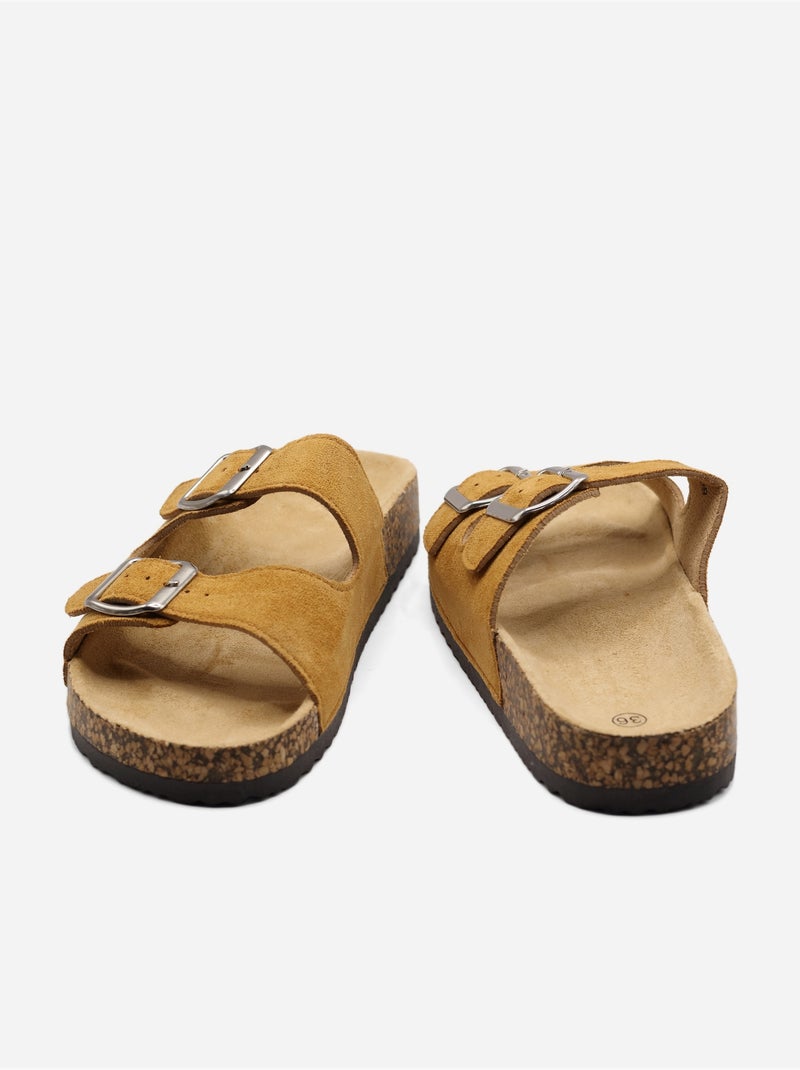 Mules com duas tiras Camelo - Kiabi