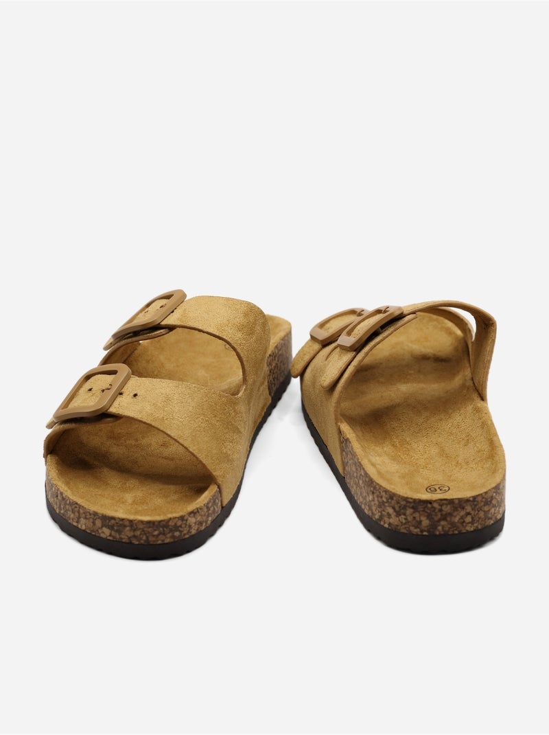 Mules com duas tiras Camelo - Kiabi