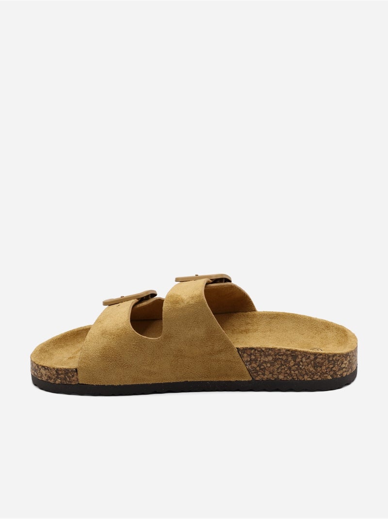 Mules com duas tiras Camelo - Kiabi