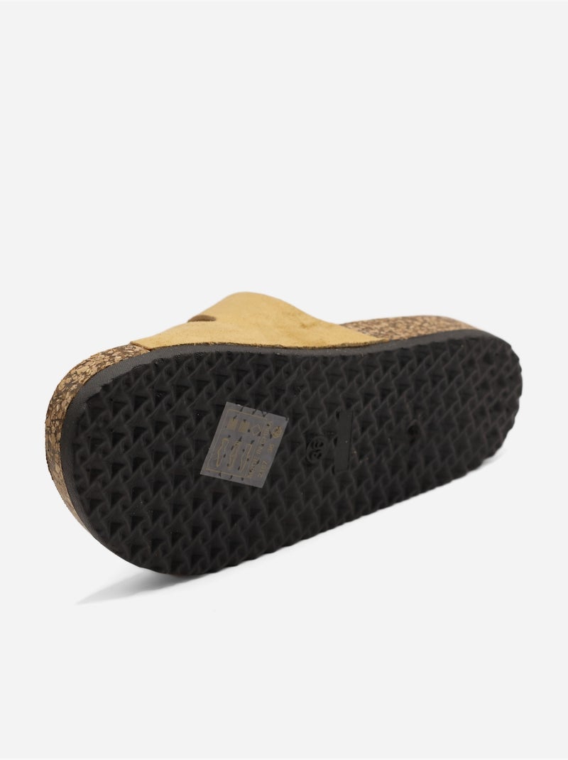 Mules com duas tiras Camelo - Kiabi
