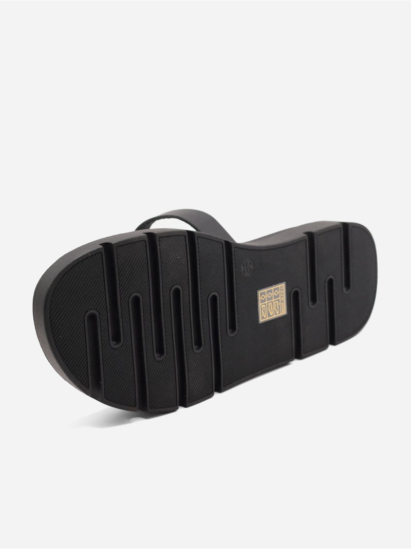 Mules com duas tiras Preto - Kiabi