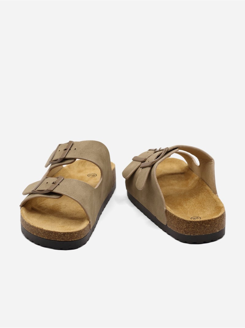 Mules com duas tiras Toupe - Kiabi