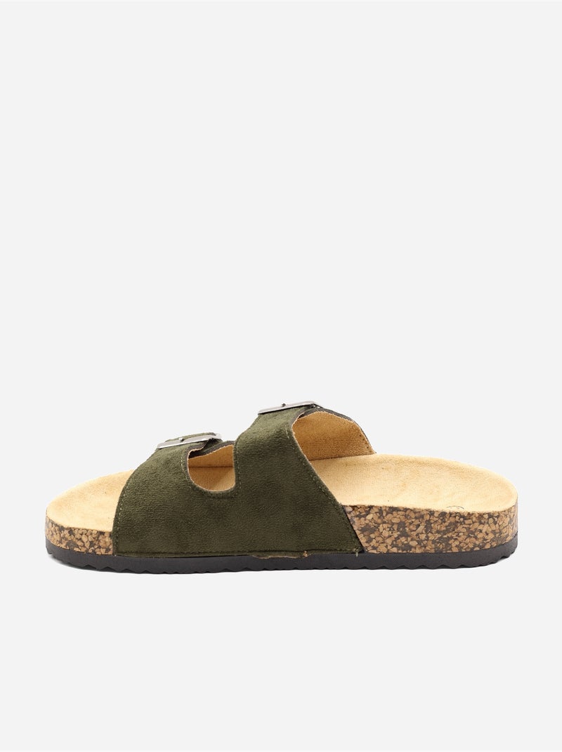 Mules com duas tiras Verde - Kiabi
