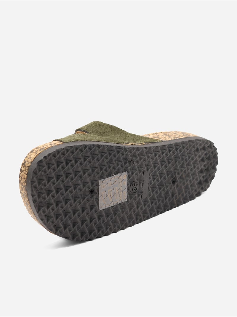 Mules com duas tiras Verde - Kiabi