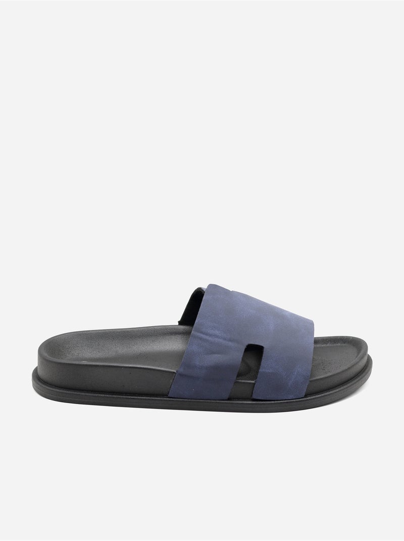 Mules com efeito de camurça Azul - Kiabi