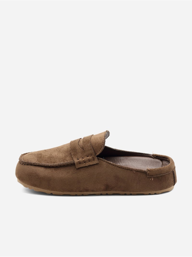 Mules com efeito de camurça Castanho - Kiabi