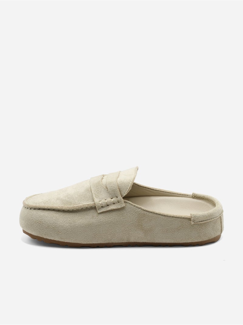 Mules com efeito de camurça Creme - Kiabi