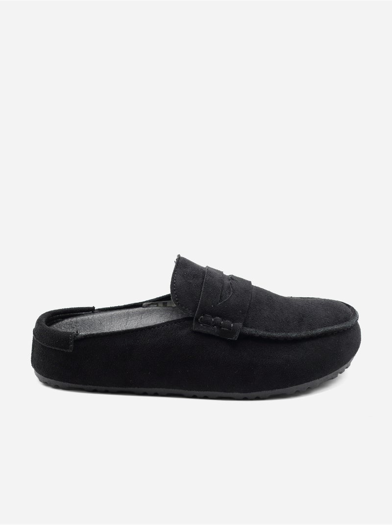 Mules com efeito de camurça Preto - Kiabi