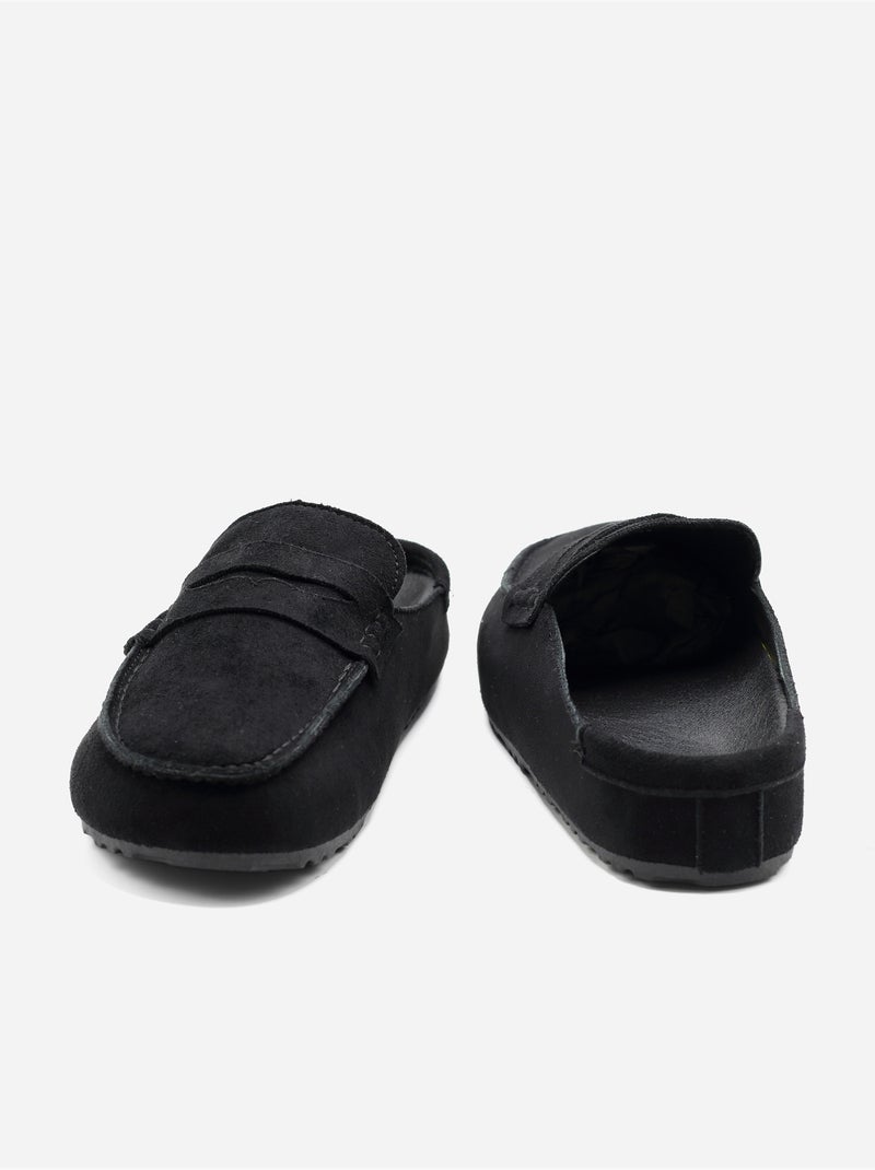 Mules com efeito de camurça Preto - Kiabi