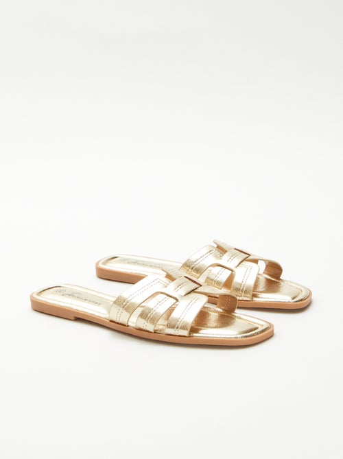 Mules com efeito de pele craquelada - Kiabi