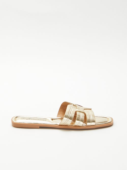 Mules com efeito de pele craquelada - Kiabi