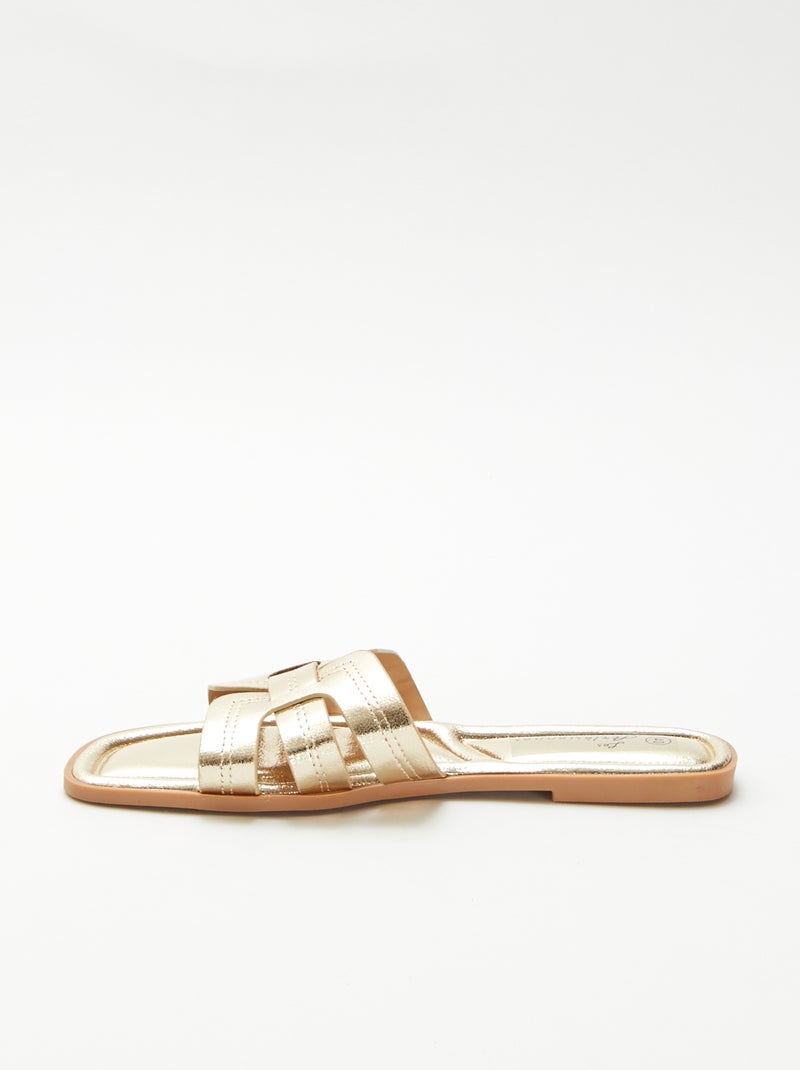 Mules com efeito de pele craquelada Amarelo - Kiabi