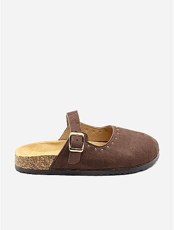 Mules com fivela com tachas