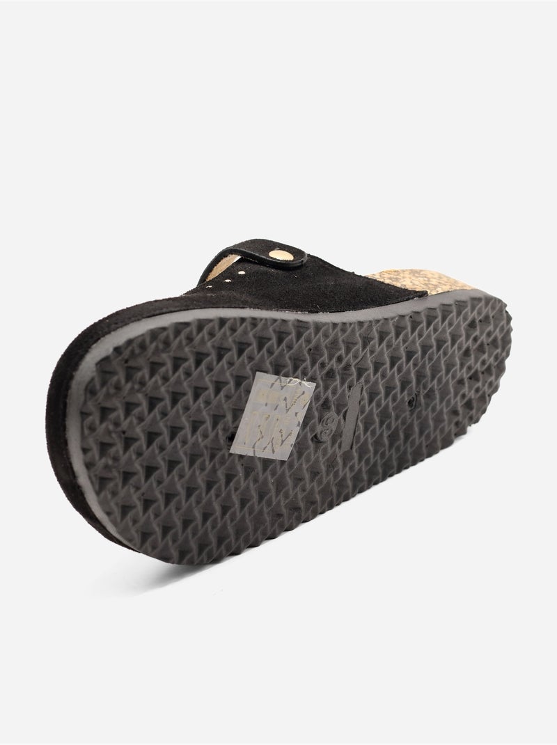 Mules com fivela com tachas Preto - Kiabi
