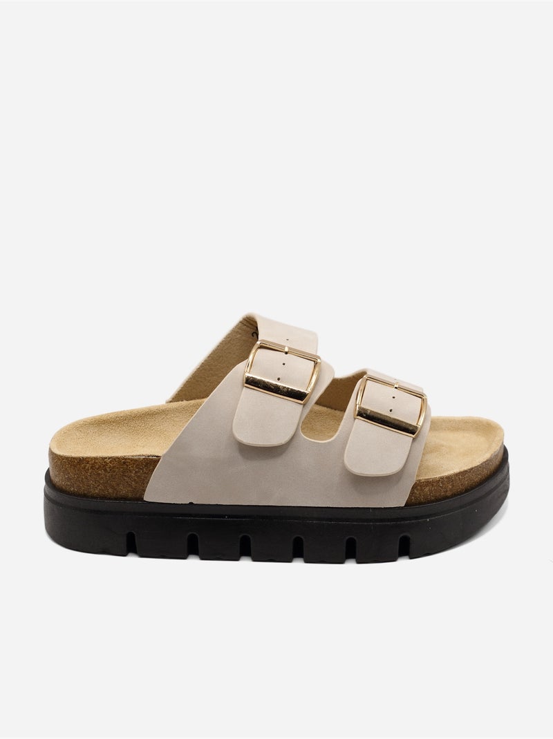 Mules com plataforma Bege - Kiabi