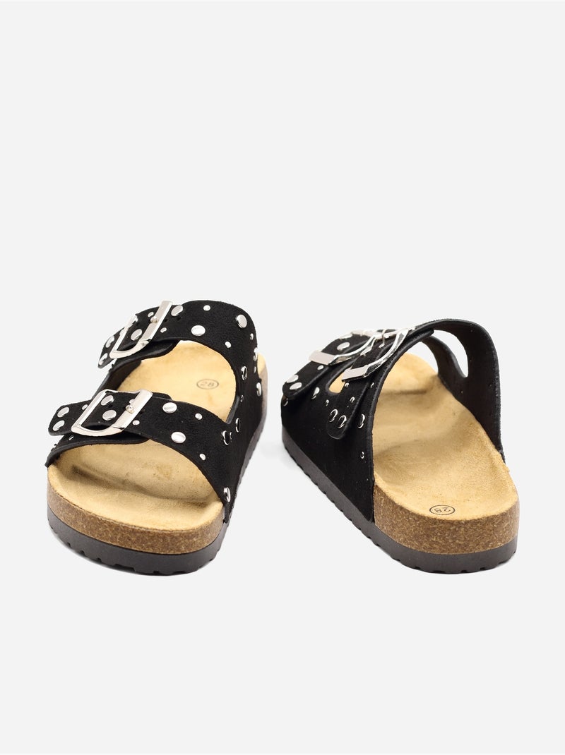 Mules com tachas Preto - Kiabi