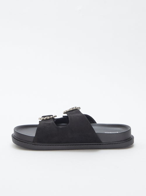 Mules com tira dupla em ouropel - Kiabi
