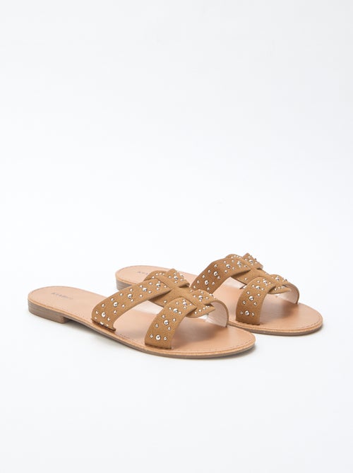 Mules com tira em macramé brilhante - Kiabi