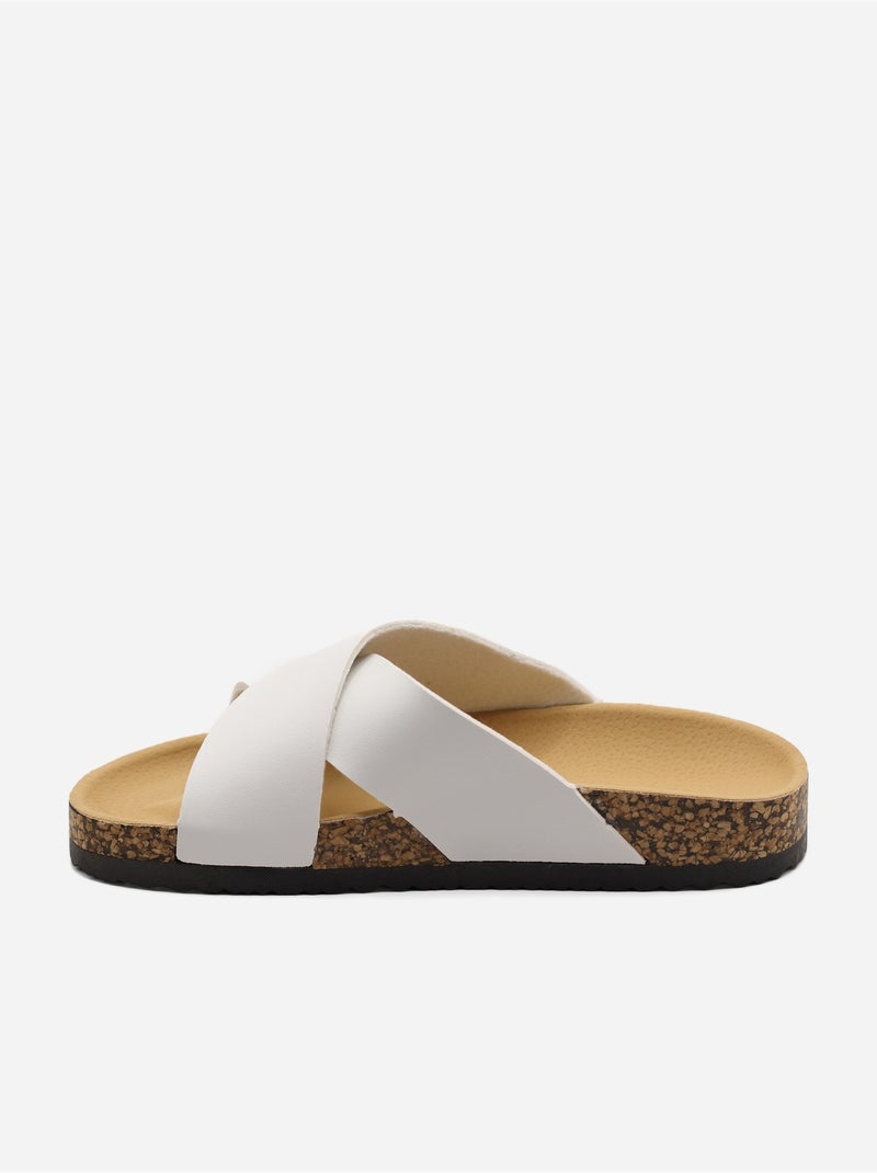 Mules com tiras cruzadas Branco - Kiabi