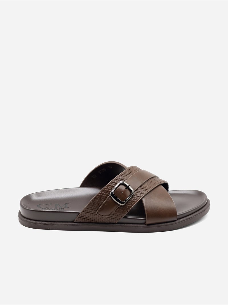 Mules com tiras cruzadas Castanho-escuro - Kiabi
