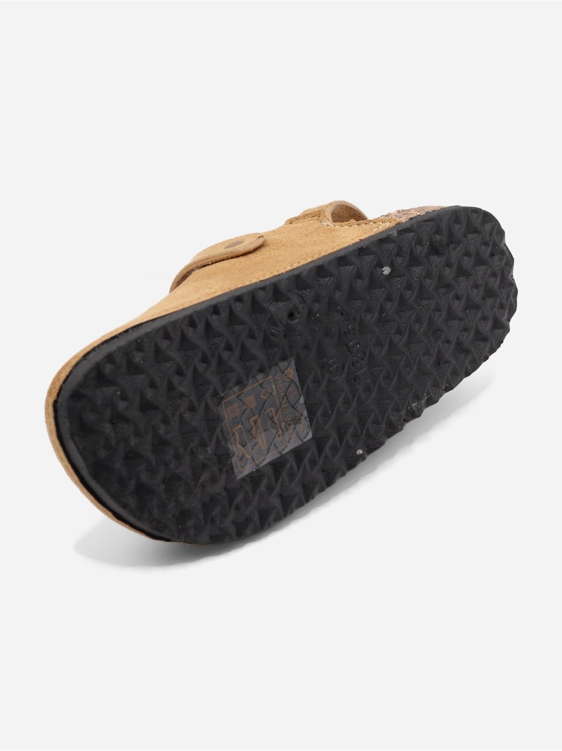 Mules com velcro Camelo - Kiabi