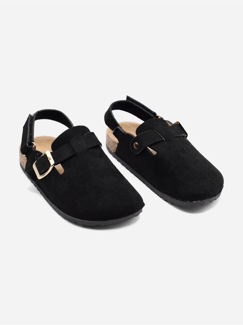 Mules com velcro Preto - Kiabi
