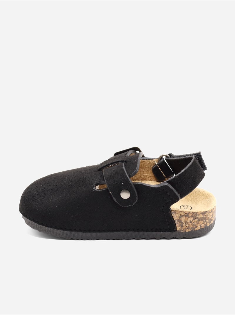 Mules com velcro Preto - Kiabi