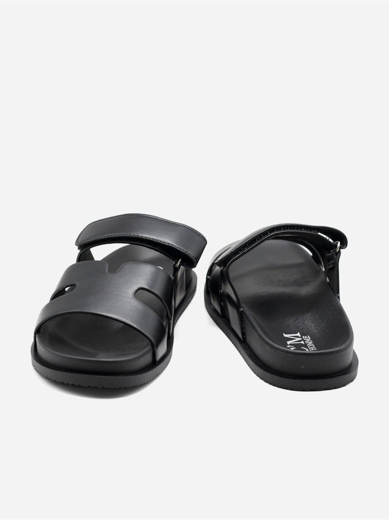 Mules com velcro Preto - Kiabi