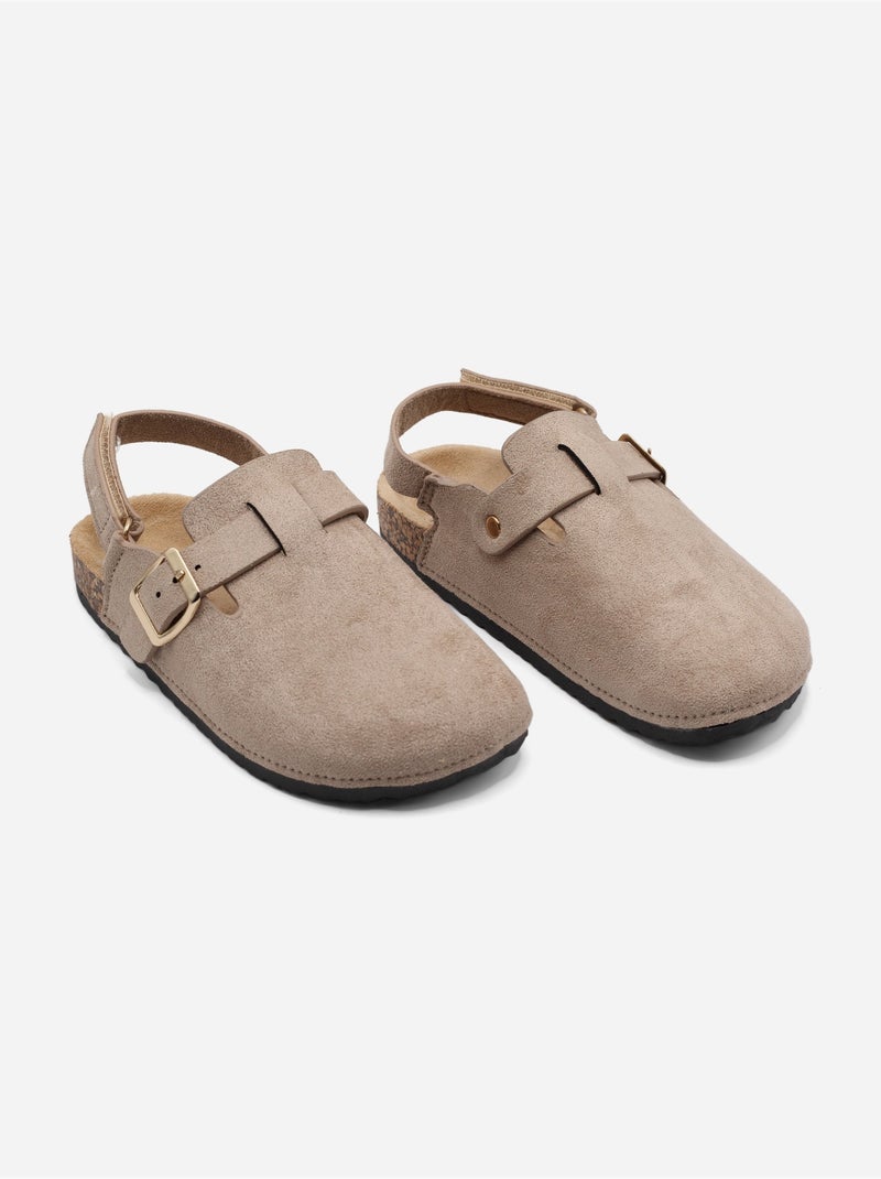 Mules com velcro Toupe - Kiabi