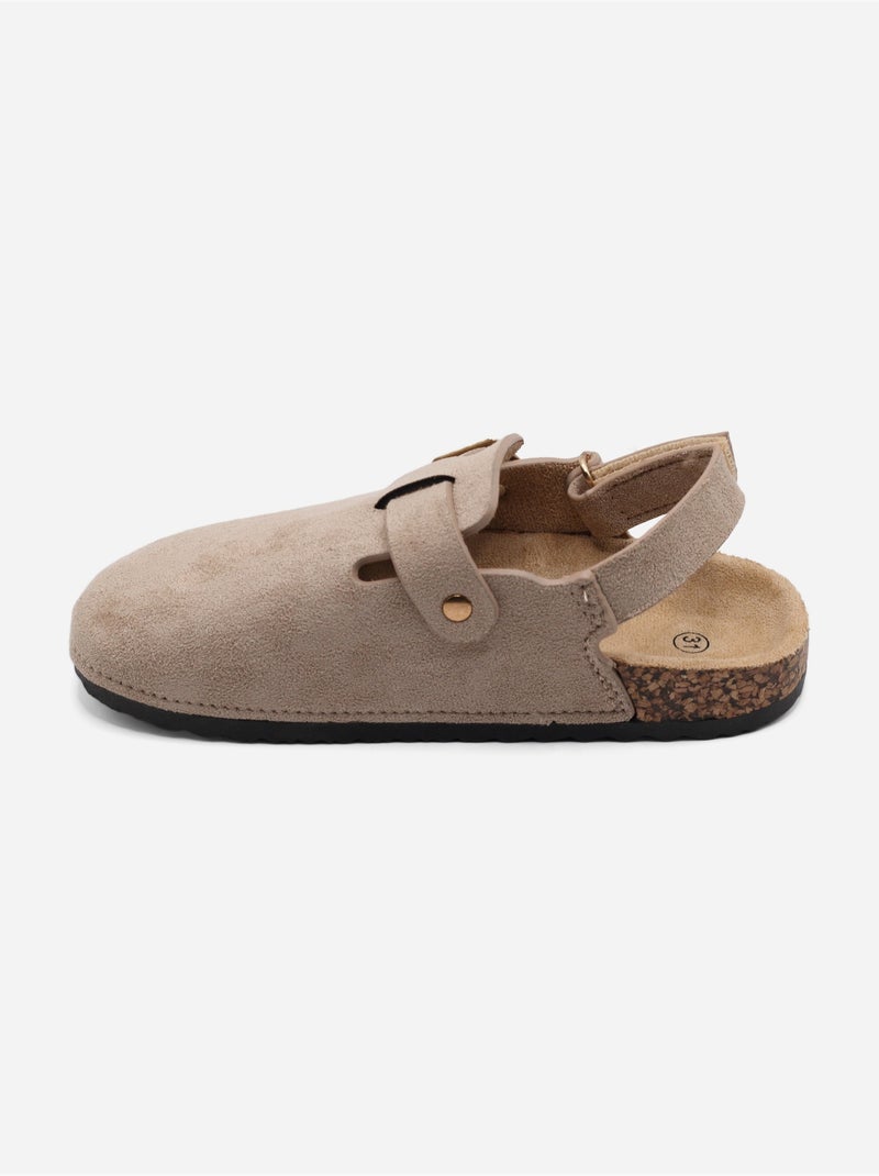 Mules com velcro Toupe - Kiabi