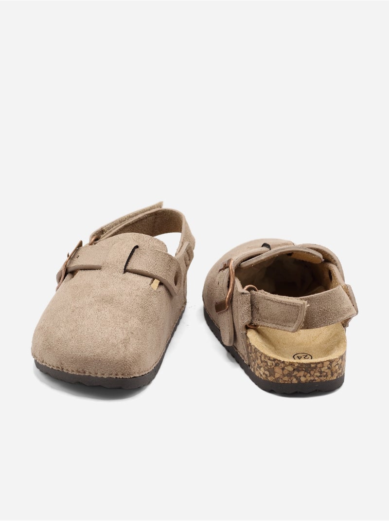 Mules com velcro Toupe - Kiabi