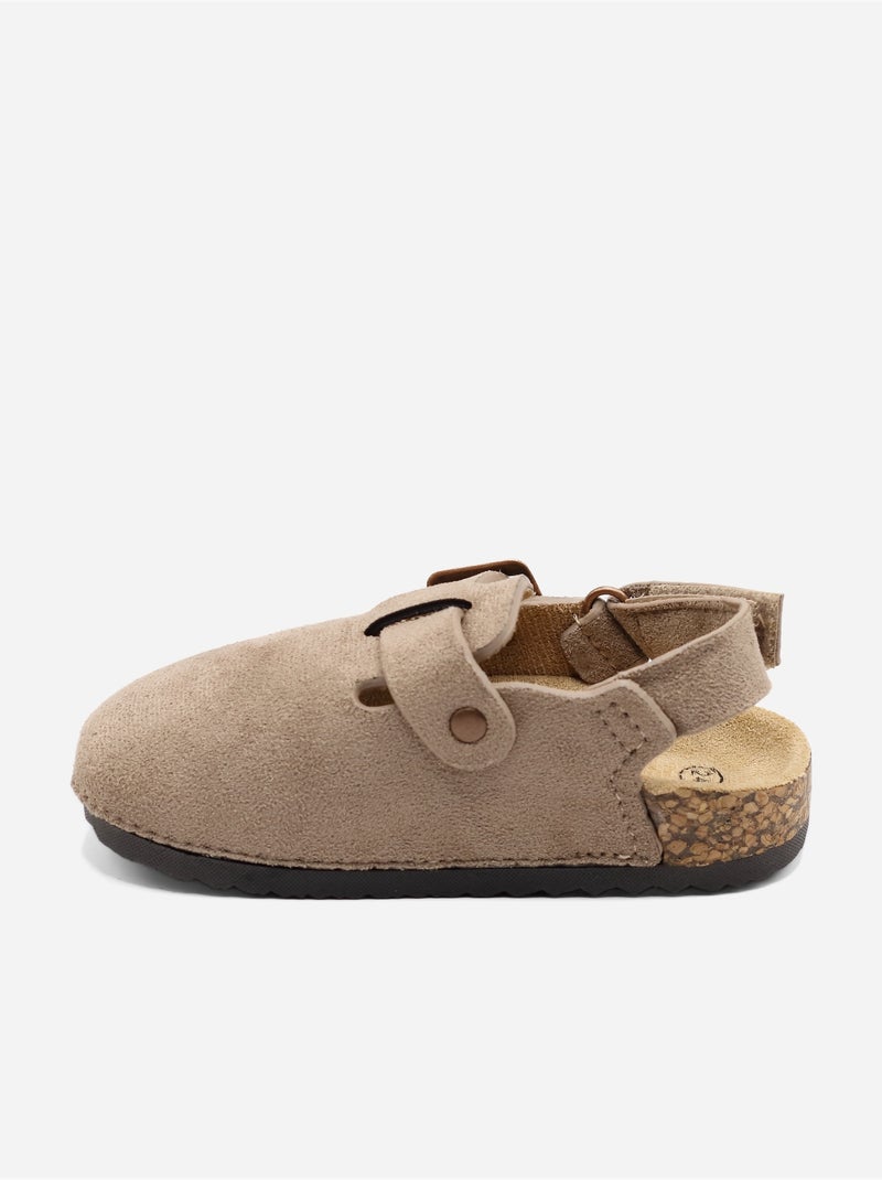 Mules com velcro Toupe - Kiabi